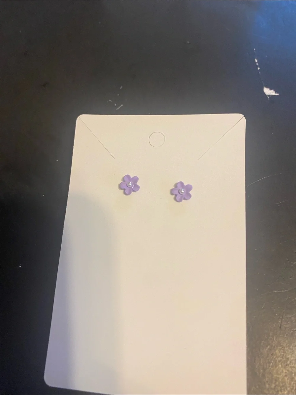 Girls Purple Flower Stud Earrings - Set of 2